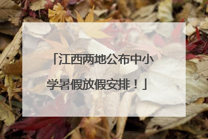 江西两地公布中小学暑假放假安排！